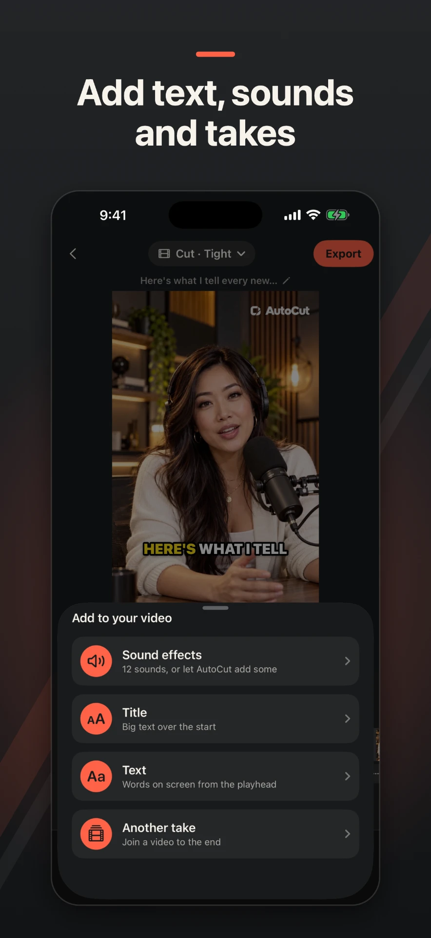 Add sound effects, titles and takes